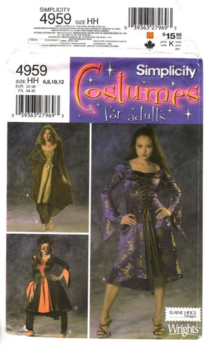 Simplicity Pattern Women's Costume Steampunk Dress 4959 Elaine Heigl 6-12 UNCUT - Picture 5 of 5