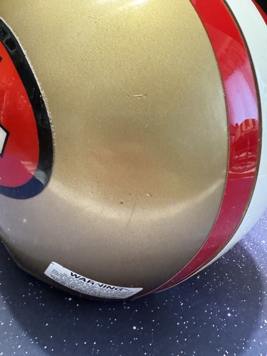 Replica casco medio giovanile vintage anni 90 NFL San Francisco 49ers Riddell full size - Foto 15 di 17