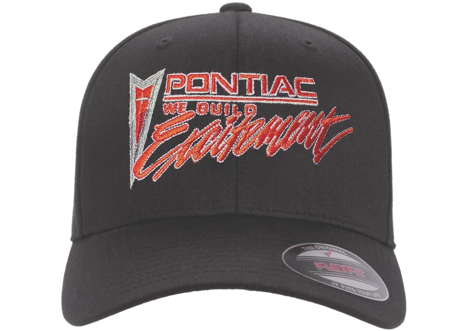 Pontiac — «Мы строим волнение» — кепка с вышивкой Flexfit L/XL — черная - Изображение 2 из 4