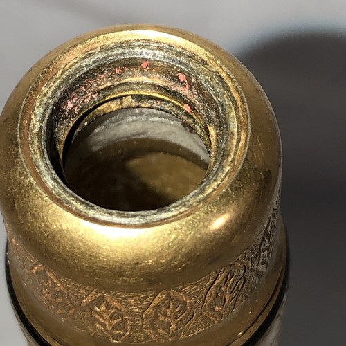 Antique DeVilbiss Perfume Bottle In Clear Glass Acid Etched Gold Gilded No Top - Picture 5 of 15