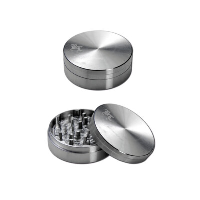 1x Black Leaf Edelstahl Grinder 2-tlg Crusher Kräuter-Mühle Ø 39mm