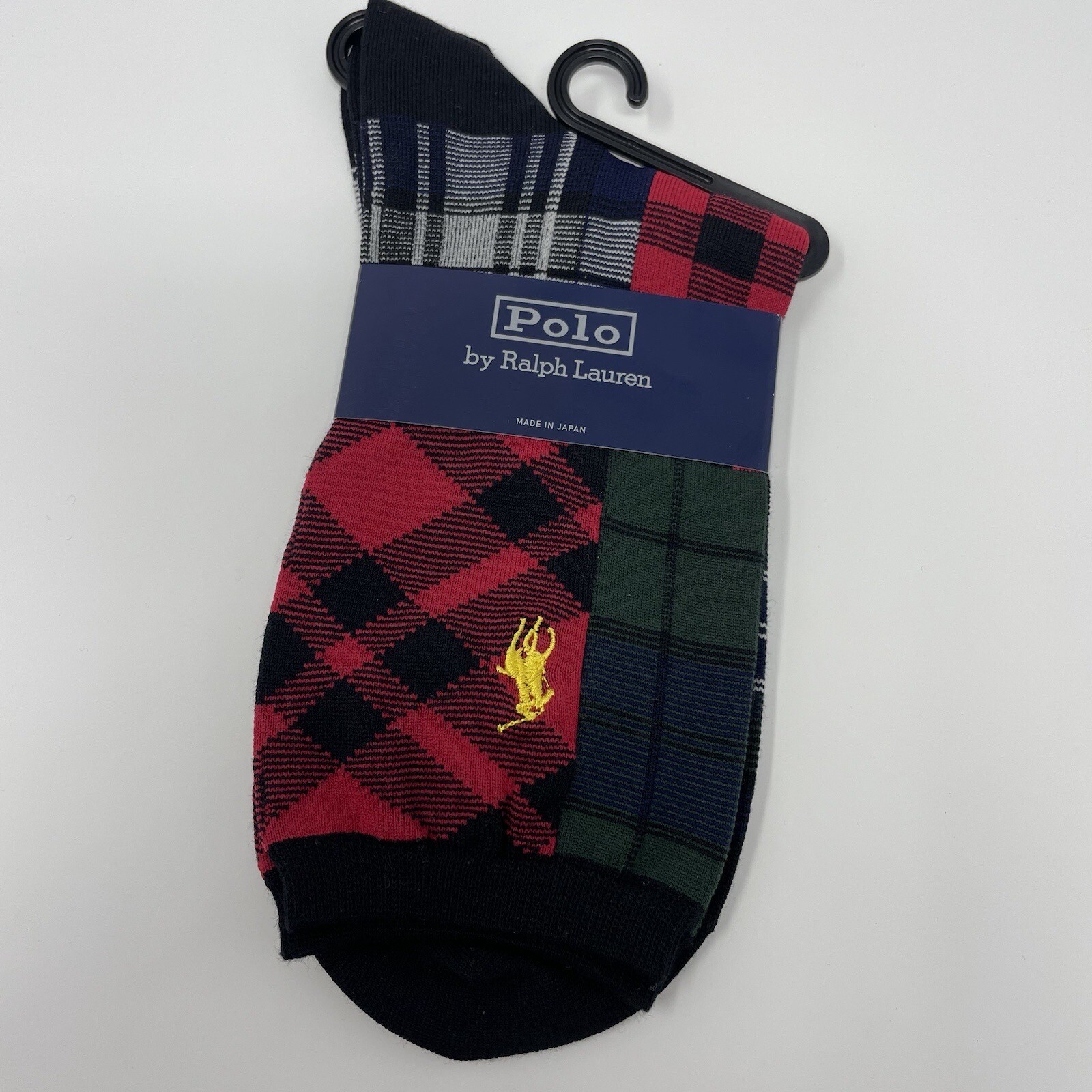 Polo Ralph Lauren donna patchwork plaid calze girocollo polo pony