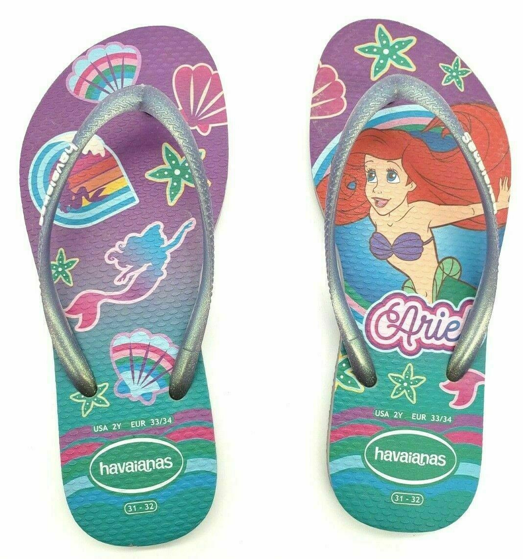 Havaianas Disney Girls Sandals Size 2Y The Little Mermaid Arial