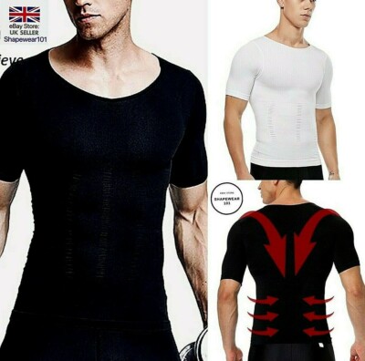 Men Posture Corrector Lumbar Back Support Slimming T Shirt Vest