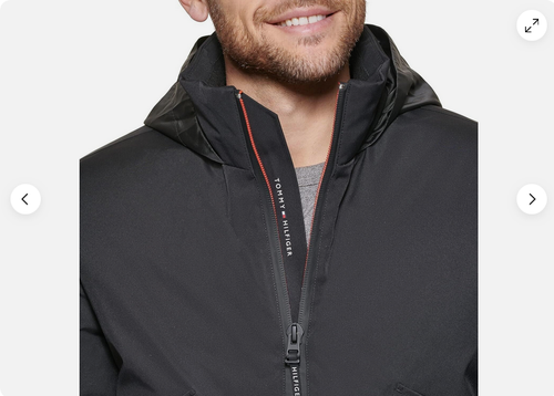 Tommy Hilfiger Men’s Performance Bomber W/HOOD Jacket (Black MEDIUM )NWT - Picture 5 of 6