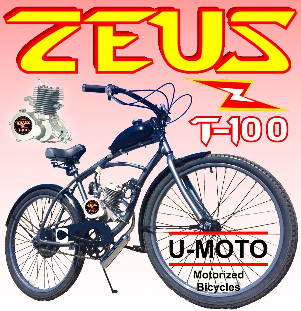 80cc 100cc 2-STROKE MOTORIZED BIKE ENGINE KIT AND POWER CRUISER