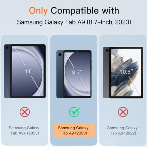 Hülle für Samsung Galaxy Tab A9 8.7 Zoll 2023, Slim Translucent Back Tri Navy - Bild 3 von 8