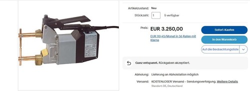 ARO Punktschweißzange mit Schweißzeitsteuerung-versch. Schweißzangen - Bild 12 von 20