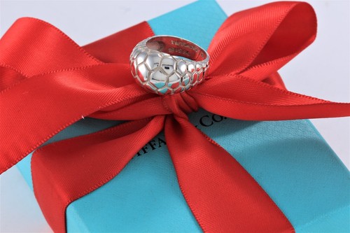 Tiffany & Co. Nature Sterling Silver Crocodile Texture Dome Ring Size 5 - Picture 7 of 12