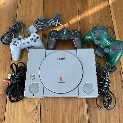 Sony PlayStation 1 PS1 Console Sony, Tremor, Dual Impact Controllers + Cords