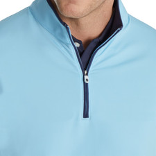 NWT Footjoy Lightweight Solid 1/4 Zip Midlayer w/ Trim Men's Size Small Lt Blue