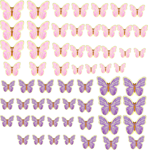 60Pcs Butterfly Cake Toppers,3D Butterfly Cupcake Topper Pick for Birthday Baby - Picture 11 of 12