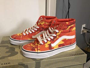 vans orange camo shoes