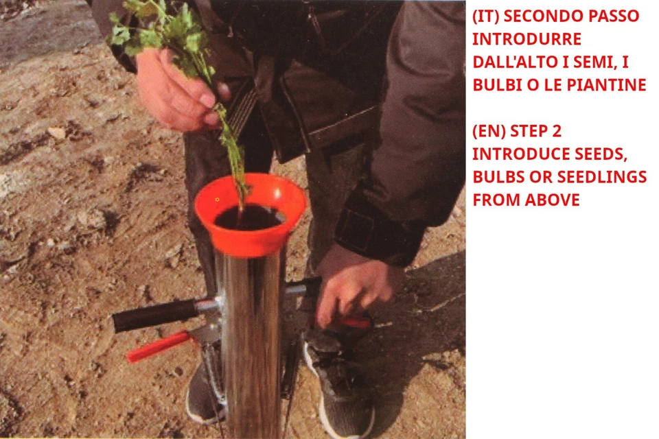 TraPiantatore a 3 Bocche Rilascio Automatico con Doppio Manico in acciaio Inox - Immagine 3 di 4