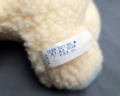 Eden Cream Blue Mary Had A Lamb Musical Wind Up Plush Stuffed Animal Sheep Works - Picture 12 of 13