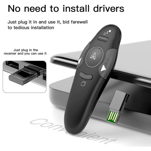 2.4GHz USB Wireless Powerpoint PP Clicker Presenter -- Pointer Presenter L3J8 - Photo 3/11