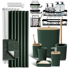 Bathroom Accessories Set with Shower Caddy and Bath Rugs 27PC Bathroom Accessory