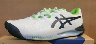 ASICS Men's Gel-Resolution 8   Size: 12   White/Green Gecko    1041A079-105