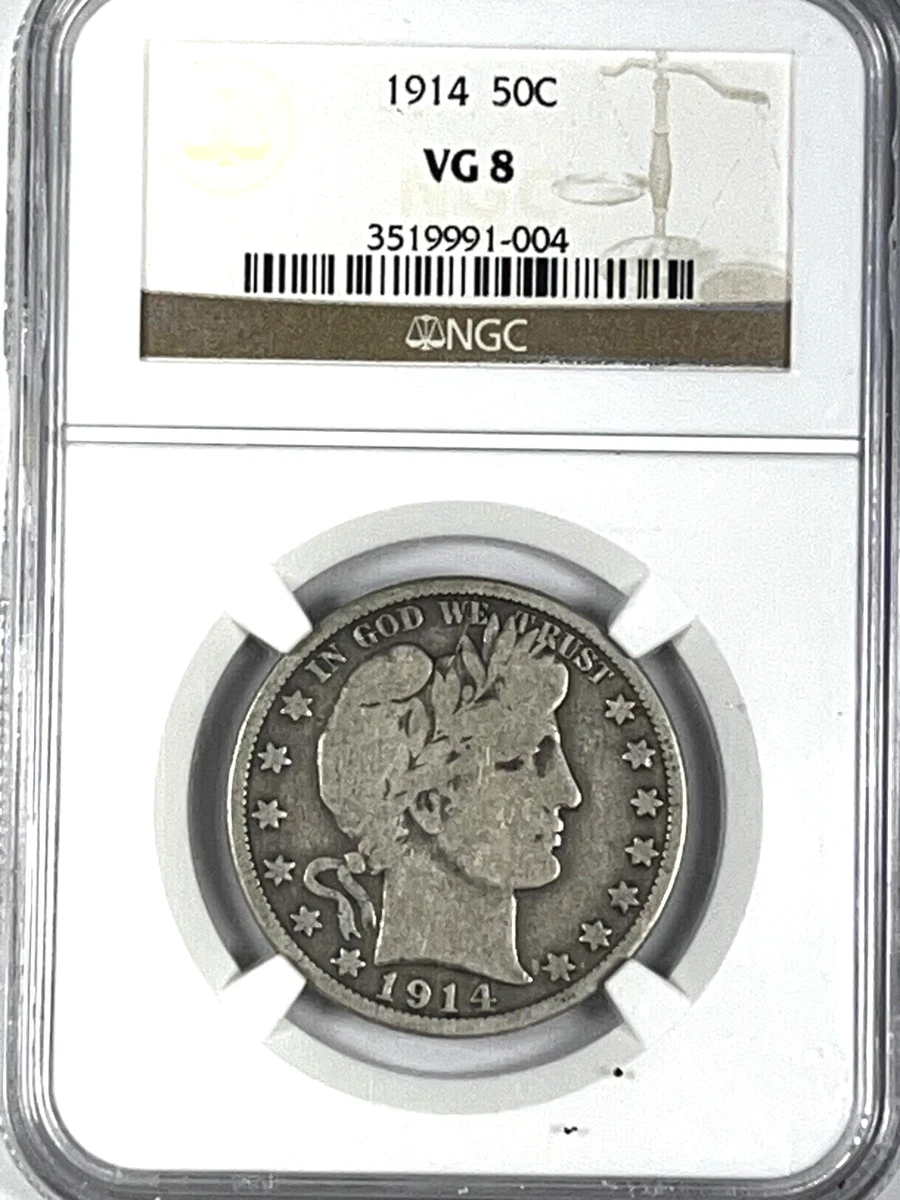Grade VG 8 1914 Year Barber Half Dollars (1892-1915) for sale | eBay