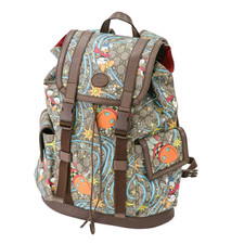 Gucci Disney Donald Duck GG Supreme Leather Backpack Brown Used