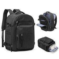 Black Travel Backpack For Women Men Carry On Backpack Flight Approved Travel ...