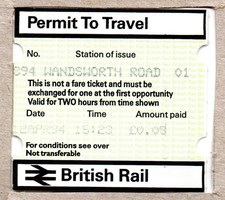 Wandsworth Road 01 - PERTIS Permit to Travel - London SW4 -now London Overground