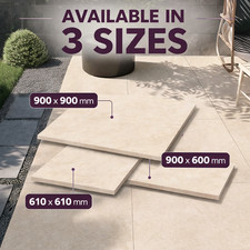 Porcelain Paving Slabs Sand Beige Outdoor Patio Garden Tiles R11 Anti Slip