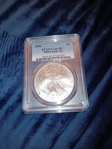 2000 American Silver Eagle Millennium Set Gem BU PCGS Blue Label