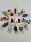 Lot Of 13 Murano style Art Glass Hand Blown Hard Candy. Multicolor, Fragile