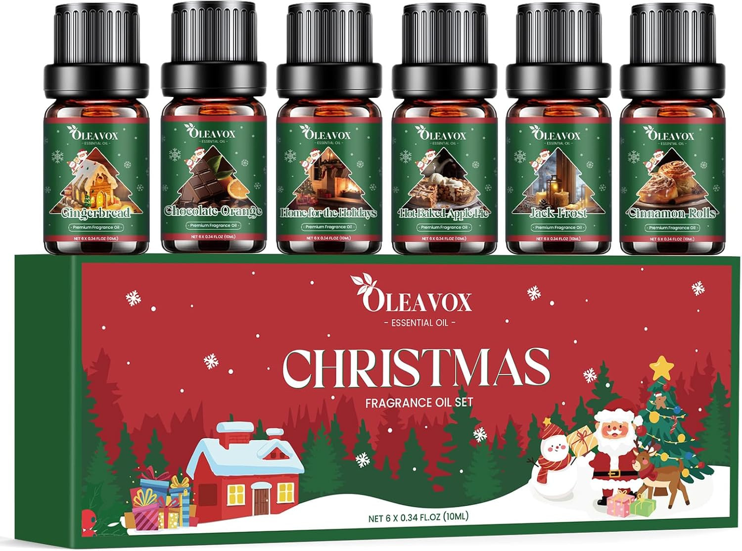 S Set, 6 Premium Winter Fragrance Oils For Diffuser, Cand