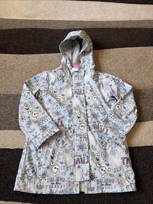 Disney Spotted Zebra T-Shirt Girl's small 6-7 Frozen rain Jacket