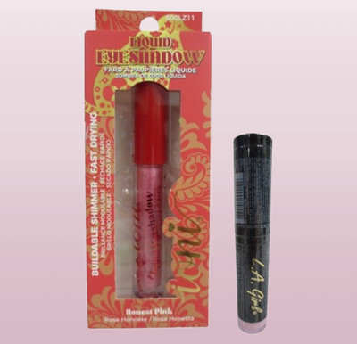 ASSORTED: 1 LA GIRL MATTE FLAT VELLVET LIPSTICK & 1 IONI LIQUID EYES SHADOW NWB