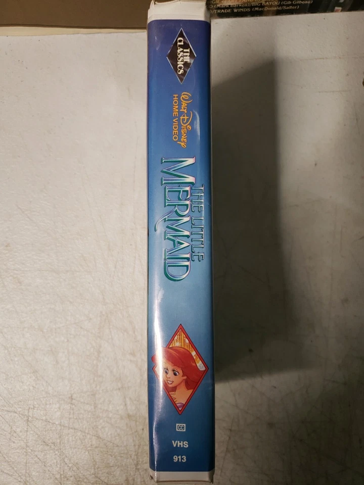 Оригинальный винтажный чехол-раскладушка 1990 года с запрещенной обложкой The Little Mermaid на видеокассетах Disney - Изображение 4 из 4