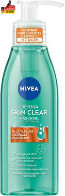 NIVEA Derma Skin Clear Waschgel, Cleanser Für Ein Sichtbar Verbessertes Hautbild