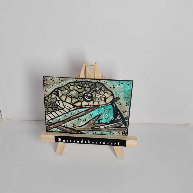 ACEO Original MirandaHavensArt, Snake, Water Color Painting Signed