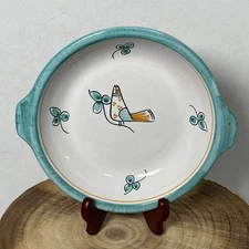VTG Vietri Per Myricae Italian Pottery Bowl Bird Design Hand Painted Italy 8”