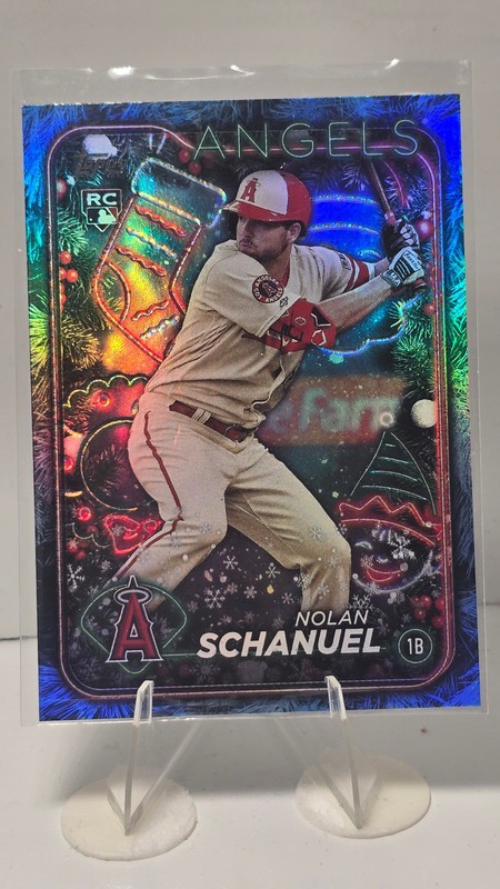 2024 Topps Holiday - Nolan Schanuel #H59 Blue Metallic Holiday Tree (RC)