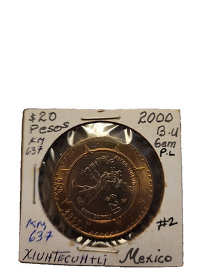 2000 $20 BIMETALLIC. ELUSIVE COIN IN THIS GRADE .GEM BU FUEGO NUEVO. MEXICO