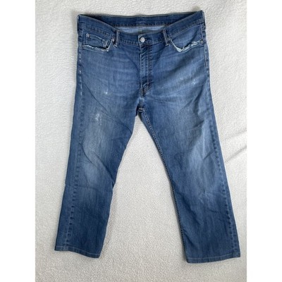 Levis 504 Jeans Mens FITS 38x27 Blue Denim Regular Straight Fit Faded Med Wash