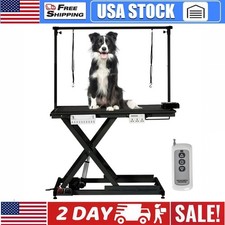 50" Electric Hydraulic Dog Grooming Table Pet Grooming Table W/Overhead Arm
