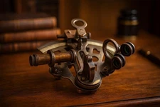 Brass Marine Sextant: Kelvin Hughes Nautical Tool, 10.16 cm Navigation