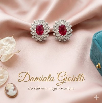 Damen Ohrringe Glühwürmchen Schmuck in Weißgold, Diamanten und Rubinen ORIMPERIAL/1R