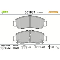 Valeo 301887 Bremsbelagsatz FüR Honda Civic II III FR V Stream BE EU EP EV RN