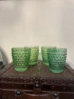 Vintage Style Hobnail Milk Lt Green Glass Cup Tumbler 4" x 3.25"