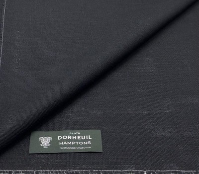 Schwarzer Korbgewebe Wollstoff Mantelstoff von Dormeuil, 2,50m x 1,50m 225g