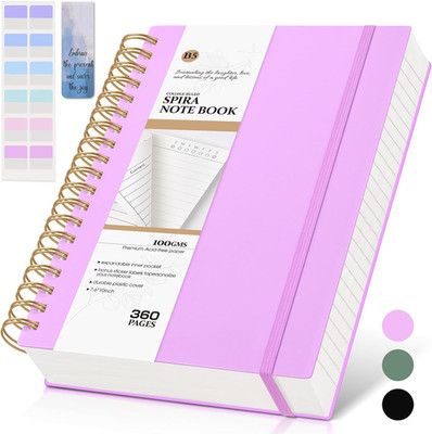Spiral Notebook Journal College Ruled, 360 Pages Lined Thick Journals for Women