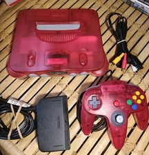 Nintendo 64 N64 Watermelon Clear Red Console NUS-001 (JPN) ntsc-j, UK PSU