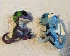Lot 2 Wowwee Fingerlings Untamed Freezer Dragon Razor Velociraptor Roars Moves