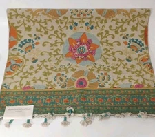 Magaschoni Home Artisan Crafted Scatter Rug Floral & Tassels, New