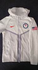 Nike Team USA Olympic Team Hooded Jacket White Gray Red Blue Size S